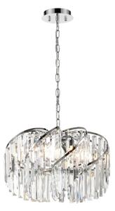 Franklite Pirouette 8 Light Ceiling Pendant Light In Chrome With Crystal Glass FL2412-8