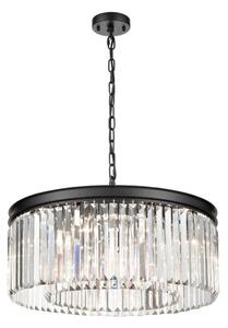 Franklite Perdita 8 Light Ceiling Pendant Light In Matt Black With Crystal Glass FL2413-8