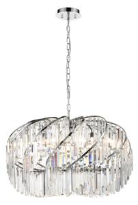 Franklite Pirouette 10 Light Ceiling Pendant Light In Chrome With Crystal Glass FL2412-10