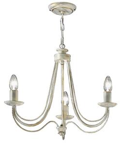 Franklite Philly 3 Light Ceiling Chandelier In Cream With Gold Highlights FL2172/3