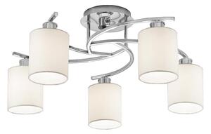 Spell 5 Light Flush Ceiling Light In Chrome Finish With Fabric Shades F2080/5/1124