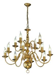 Franklite Delft 12 Light Flemish Ceiling Chandelier In Polished Brass Finish PE79112