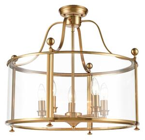 Franklite LA7020-5 Drayton 5 Light Ceiling Lantern In Antique Gold Finish