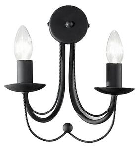 Franklite Philly 2 Light Wall Light In Satin Black Finish FL2173/2