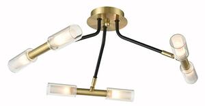 Petite 6 Light Flush Ceiling Light In Modern Black And Bronze Finish F2435-6