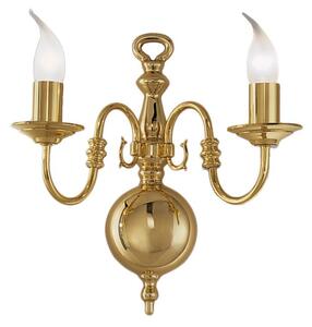 Franklite Delft 2 Light Flemish Wall Light In Polished Brass Finish PE7922