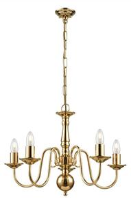 Franklite Delft 5 Light Flemish Ceiling Chandelier In Polished Brass Finish PE7915