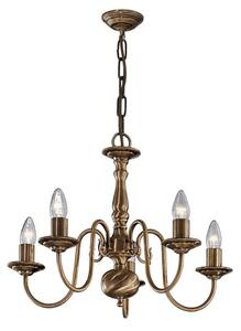 Franklite Halle 5 Light Flemish Ceiling Chandelier In Bronze Brass Finish PE7935