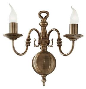Franklite Halle 2 Light Flemish Large Wall Light In Bronze Brass Finish PE7942