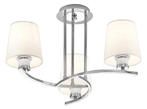 Spell 3 Light Flush Ceiling Light In Chrome Finish With Fabric Shades F2082/3/1123