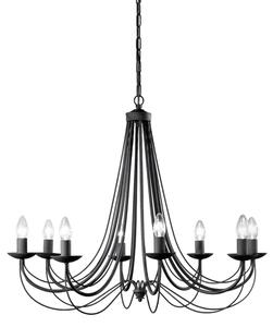 Franklite Philly 8 Light Ceiling Chandelier In Satin Black Finish FL2173/8