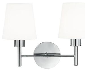 Franklite Turin 2 Light Wall Light In Chrome Finish With Opal Glass FL2126/2/1123