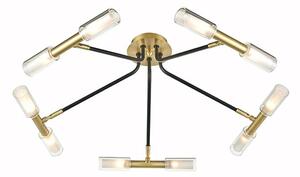 Petite 10 Light Flush Ceiling Light In Modern Black And Bronze Finish F2435-10