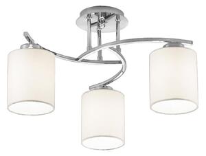 Spell 3 Light Flush Ceiling Light In Chrome Finish With Fabric Shades F2080/3/1124