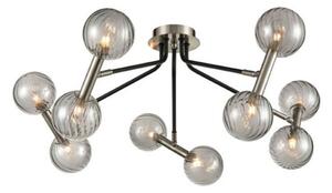 Franklite FL2436-10 Atmo 10 Light Flush Ceiling Light In Modern Black And Chrome Finish