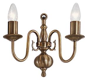 Franklite Halle 2 Light Flemish Wall Light In Bronze Brass Finish PE7932