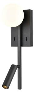 Franklite WB105 LED Wall Light With Reading Light In Matt Black Finish