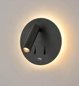 Franklite WB107 LED Reading 2 Light Wall Light In Matt Black Finish
