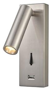 Franklite WB112 Reading LED Wall Light In Satin Nickel Finish