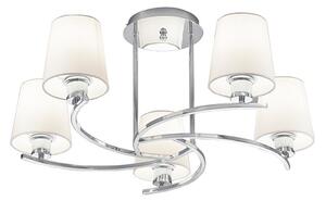 Spell 5 Light Flush Ceiling Light In Chrome Finish With Fabric Shades F2082/5/1123