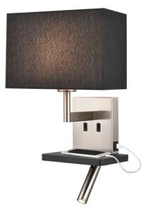 Franklite WB123/1179 Wall Light In Satin Nickel With Reading Light And Shelf