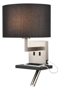 Franklite WB123/1183 Wall Light In Satin Nickel With Reading Light And Shelf