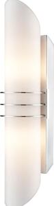 Franklite WB143 Deco 2 Light Wall Light In Chrome With Opal Glass