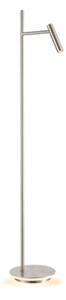 Leo Floor Lamp In Satin Nickel Finish With Reading Light And Illumination Around The Base S246