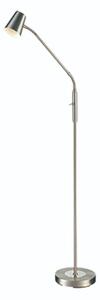 Franklite SL248 Flexible Reading Floor Lamp In Satin Nickel Finish