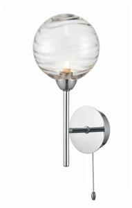 Globe Bathroom Wall Light In Chrome Finish With Clear Glass Shade IP44 W137