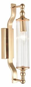 Paris Bathroom Wall Light In Gold Finish With Ribbed Glass Shade IP44 W134