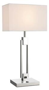Flair Table Lamp In Polished Chrome With USB Port With Off-White Shade T610/9867