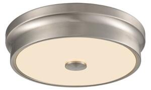 Small LED Flush Ceiling Light In Satin Nickel With Matt White Glass C5799