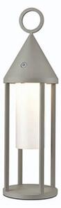 Flow Dimmable LED Outdoor Lantern Table Lamp In Silver Finish OUT6641