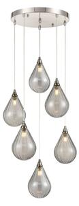 Franklite Perry 6 Light Cluster Ceiling Pendant Light With Smoked Glasses FL2453-6-355