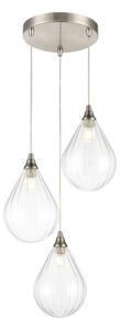 Franklite Perry 3 Light Cluster Ceiling Pendant Light With Clear Glasses FL2453-3-354