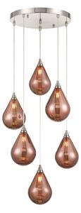 Franklite Perry 6 Light Cluster Ceiling Pendant Light With Copper Glasses FL2453-6-357