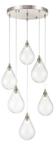 Franklite Perry 6 Light Cluster Ceiling Pendant Light With Clear Glasses FL2453-6-354