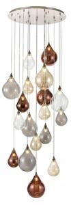 Franklite Perry 18 Light Cluster Ceiling Pendant Light With Multicolour Glasses FL2453-18