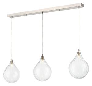 Franklite Perry 3 Light Bar Ceiling Pendant Light With Clear Glasses FL2452-3-358