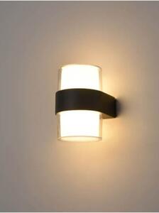 Franklite EXT6631 Aura Outdoor Wall Light In Matt Black Finish With Opal Shade IP54
