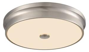 Large LED Flush Ceiling Light In Satin Nickel With Matt White Glass C5800