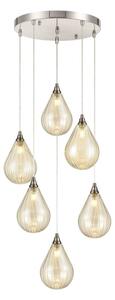 Franklite Perry 6 Light Cluster Ceiling Pendant Light With Amber Glasses FL2453-6-356