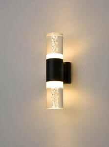 Franklite EXT6632 Aura Outdoor Wall Light In Black Finish With Bubble Effect Shade IP54