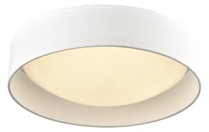 Modern Flush Ceiling Light With Cream Fabric Shade C5784