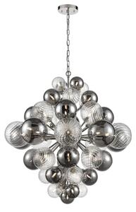 Show 47 Light Ceiling Pendant Light In Chrome Finish With Multicoloured Glass F2451-47
