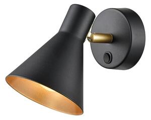 Franklite FL2444-1 Skoop 1 Light Wall Light In Black And Gold Finish