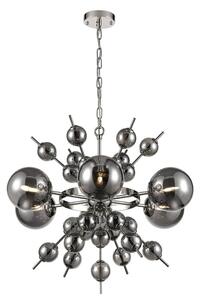 Franklite FL2451-6 Splash 6 Light Ceiling Pendant Light In Chrome Finish With Smoked Glass