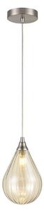 Franklite Perry 1 Light Small Ceiling Pendant With Amber Glass Shade PCH244-356