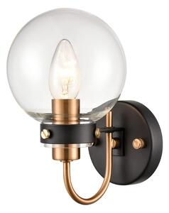 Franklite FL2441-1 Equinox 1 Light Wall Light In Matt Black And Antique Gold Finish
